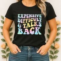 Expensive Difficult And Talks Back Groovy Women Mothers Day Women's T-Shirt thumb 2