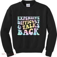 Expensive Difficult And Talks Back Groovy Women Mothers Day Kids Sweatshirt thumb 0