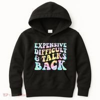 Expensive Difficult And Talks Back Groovy Women Mothers Day Kids Hoodie thumb 0