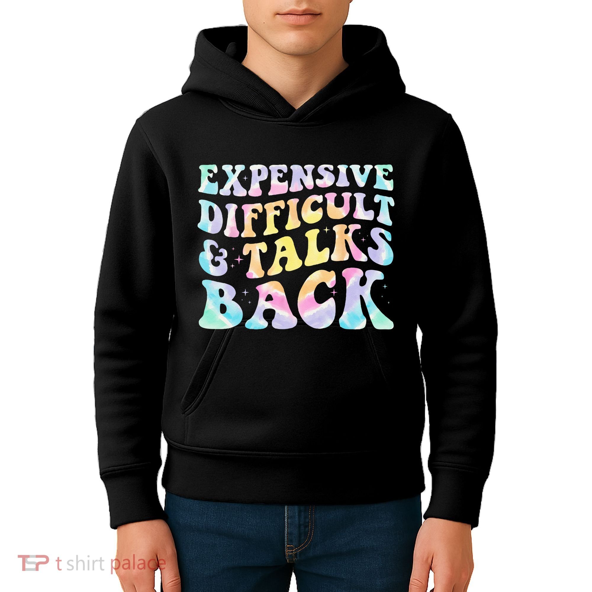 Expensive Difficult And Talks Back Groovy Women Mothers Day Kids Hoodie