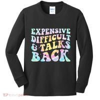 Expensive Difficult And Talks Back Groovy Women Mothers Day Kids Long Sleeve Shirt thumb 0