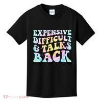 Expensive Difficult And Talks Back Groovy Women Mothers Day Kids T-Shirt thumb 0