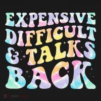 Expensive Difficult And Talks Back Groovy Women Mothers Day Kids T-Shirt thumb 4
