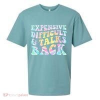 Expensive Difficult And Talks Back Groovy Women Mothers Day Sueded Cloud Jersey T-Shirt thumb 0