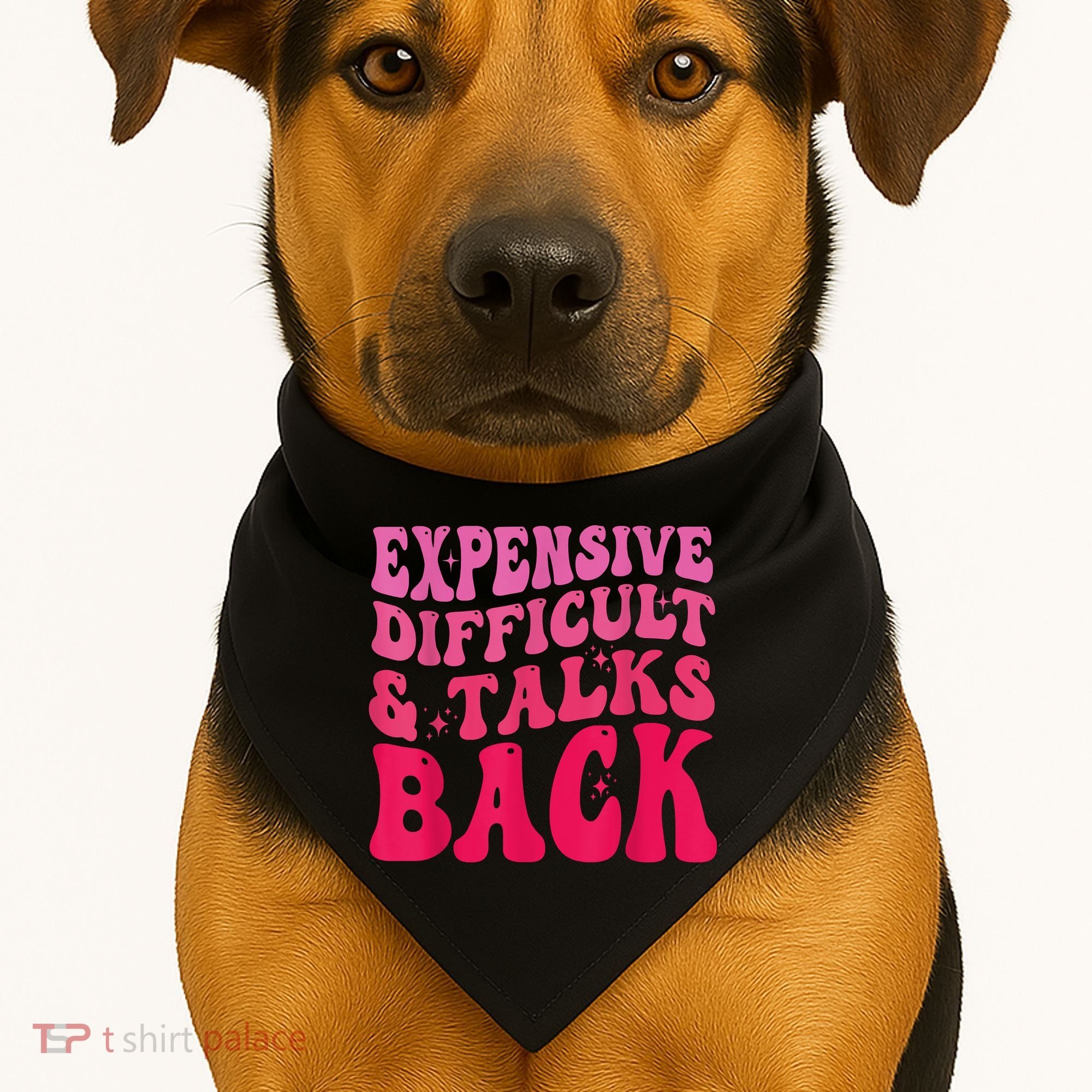 Expensive Difficult And Talks Back Funny Mother's Day Groovy USA-Made Doggie Bandana