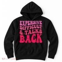 Expensive Difficult And Talks Back Funny Mother's Day Groovy Hoodie thumb 0