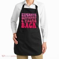 Expensive Difficult And Talks Back Funny Mother's Day Groovy Apron thumb 2