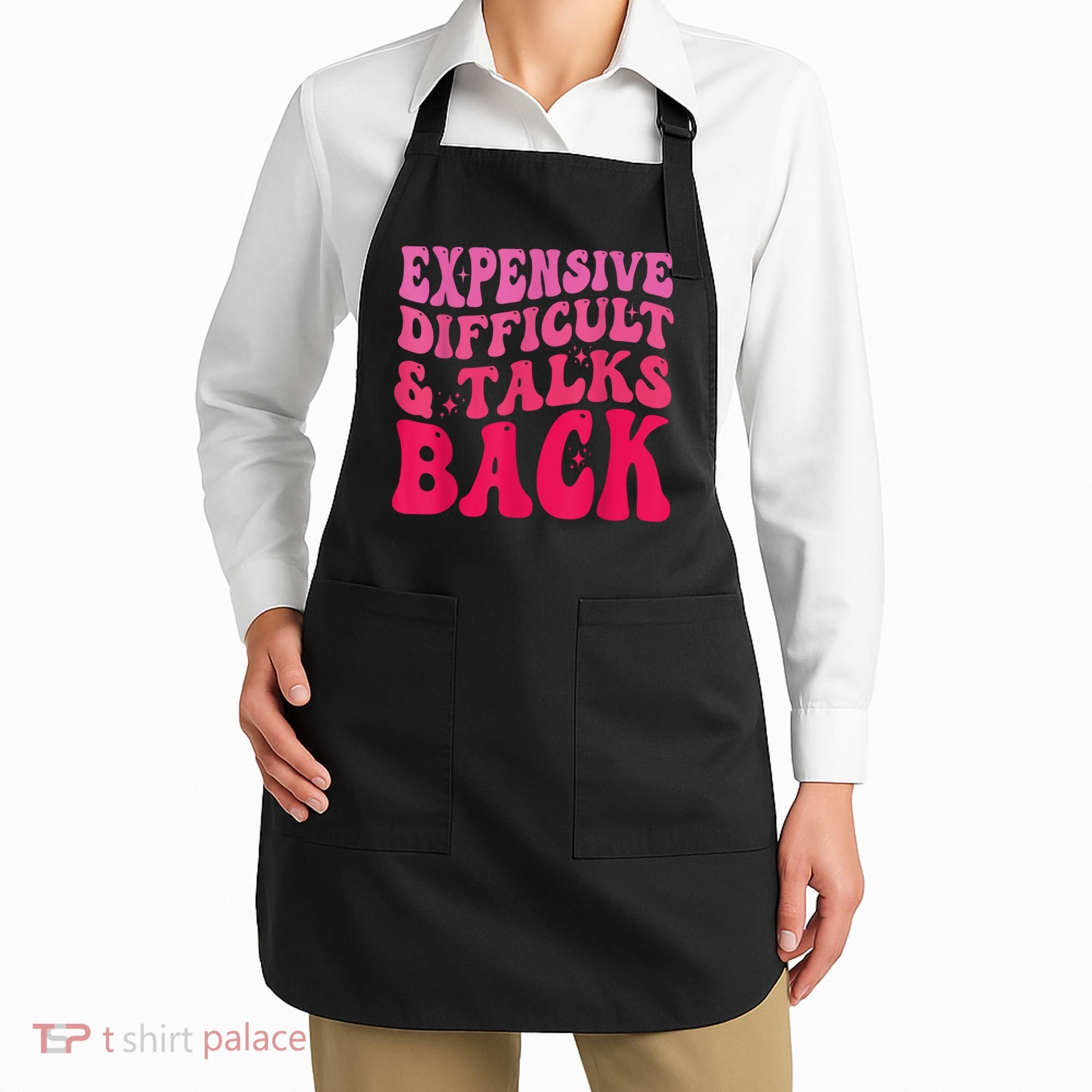 Expensive Difficult And Talks Back Funny Mother's Day Groovy Apron