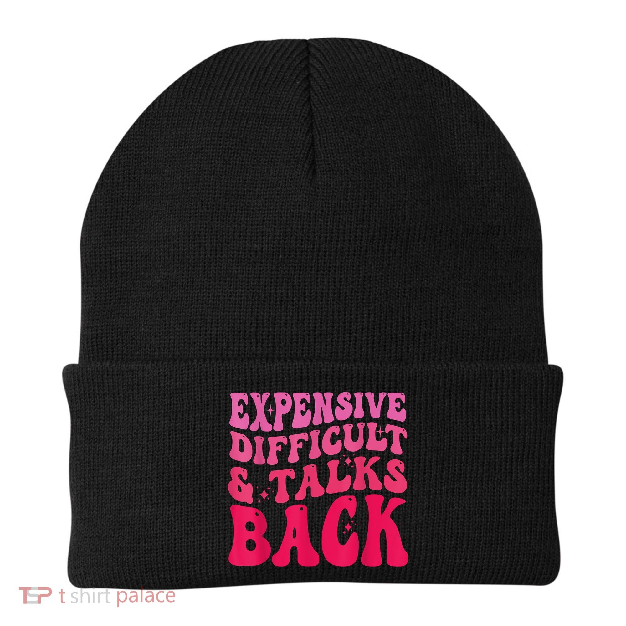 Expensive Difficult And Talks Back Funny Mother's Day Groovy Beanie