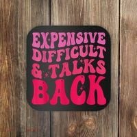 Expensive Difficult And Talks Back Funny Mother's Day Groovy Coaster thumb 0