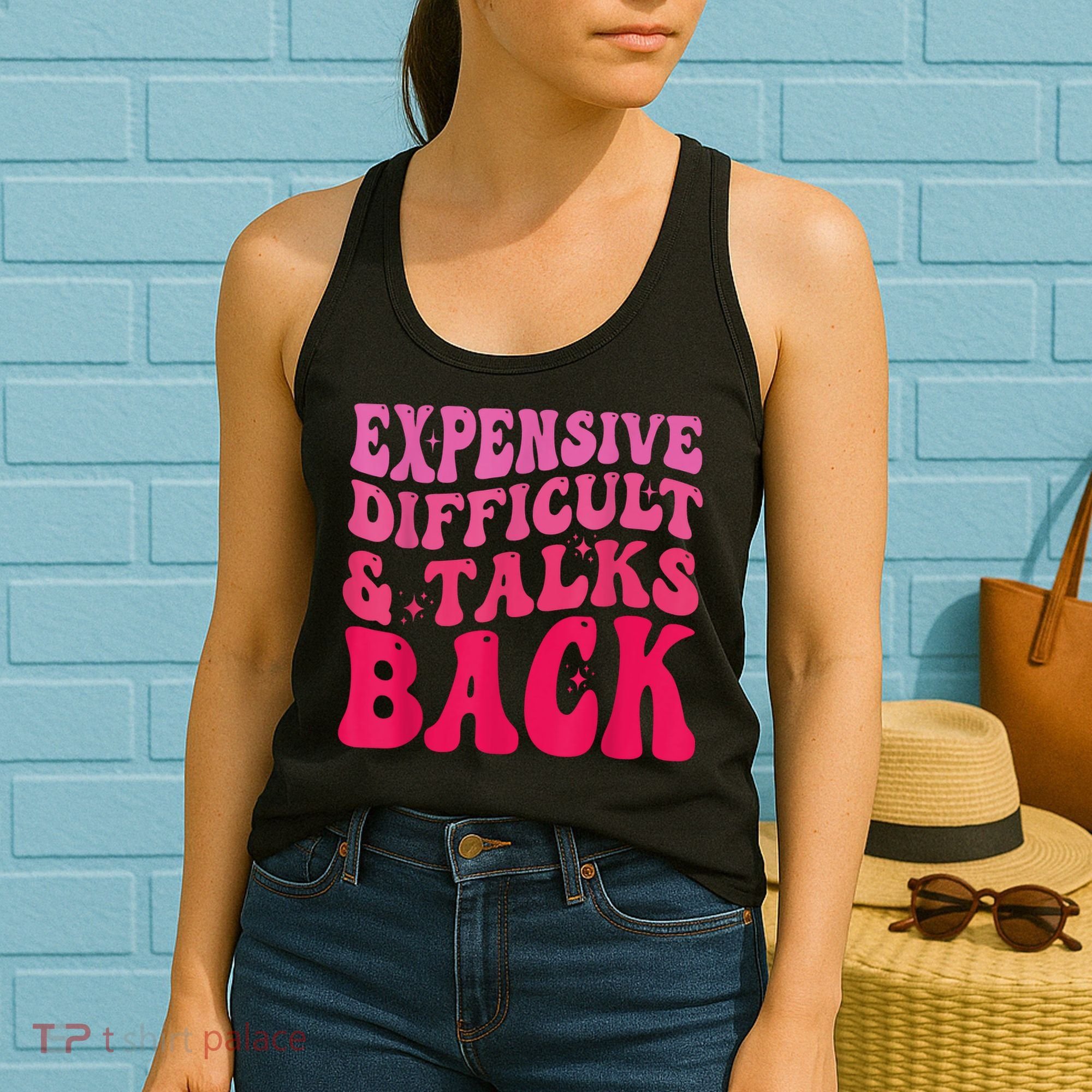 Expensive Difficult And Talks Back Funny Mother's Day Groovy Women's Tank Top
