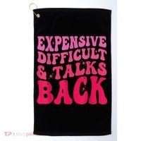 Expensive Difficult And Talks Back Funny Mother's Day Groovy Golf Towel thumb 0