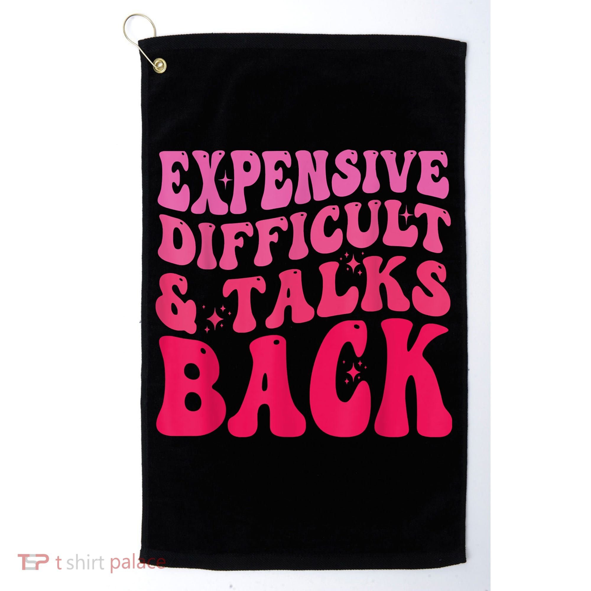 Expensive Difficult And Talks Back Funny Mother's Day Groovy Golf Towel