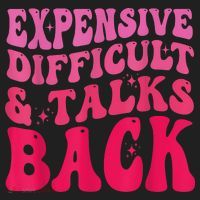 Expensive Difficult And Talks Back Funny Mother's Day Groovy Golf Towel thumb 3