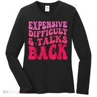 Expensive Difficult And Talks Back Funny Mother's Day Groovy Women's Long Sleeve Shirt thumb 0
