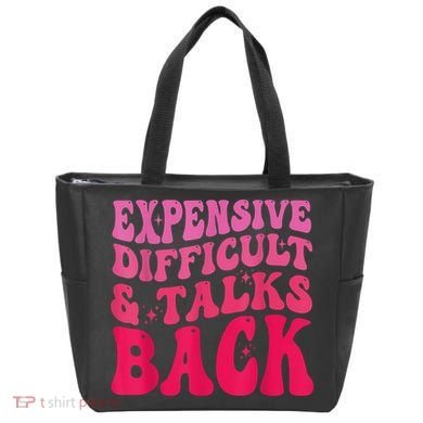 Expensive Difficult And Talks Back Funny Mother's Day Groovy Tote Bag