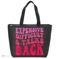 Expensive Difficult And Talks Back Funny Mother's Day Groovy Tote Bag thumb 0