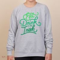 Eat Drink And Be Irish Festive St Patrick's Day Women's Sweatshirt thumb 0