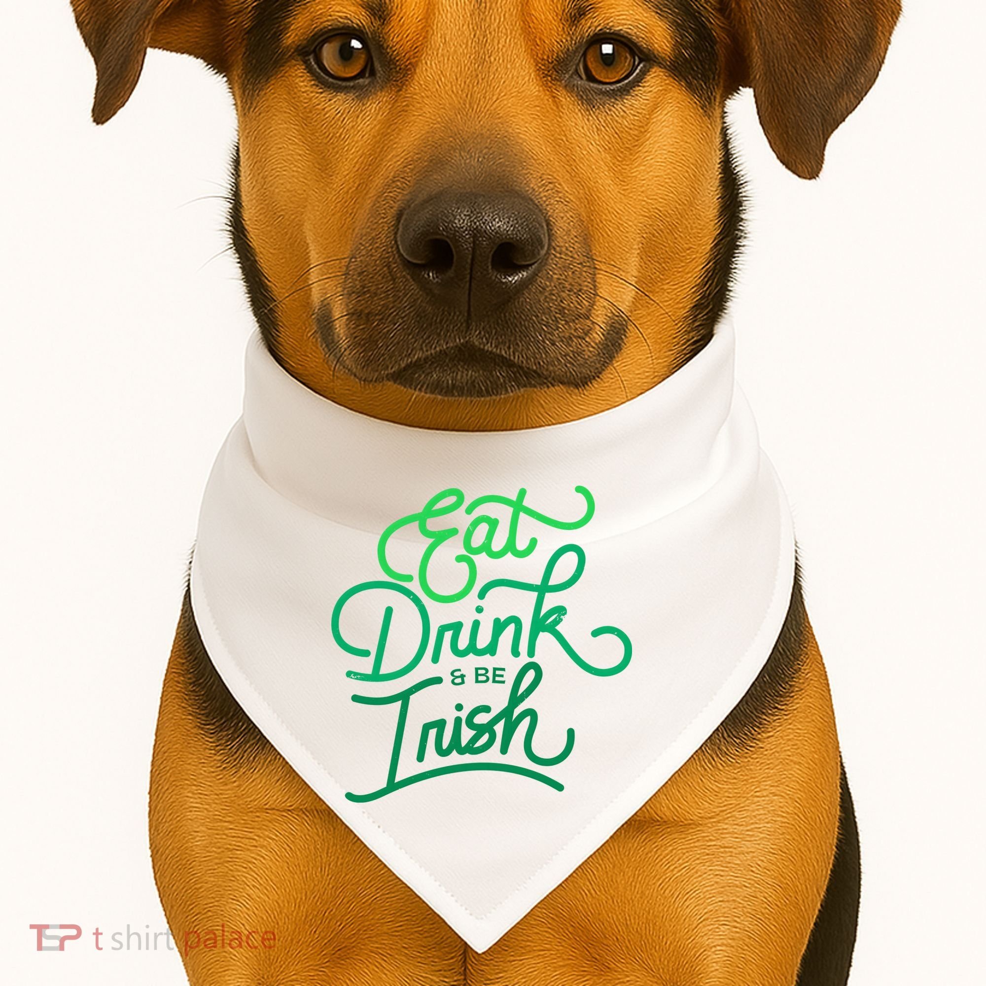 Eat Drink And Be Irish Festive St Patrick's Day USA-Made Doggie Bandana
