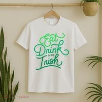 Eat Drink And Be Irish Festive St Patrick's Day T-Shirt thumb 2