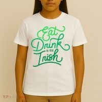 Eat Drink And Be Irish Festive St Patrick's Day T-Shirt thumb 4