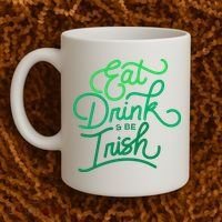 Eat Drink And Be Irish Festive St Patrick's Day Coffee Mug thumb 2