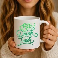 Eat Drink And Be Irish Festive St Patrick's Day Coffee Mug thumb 3