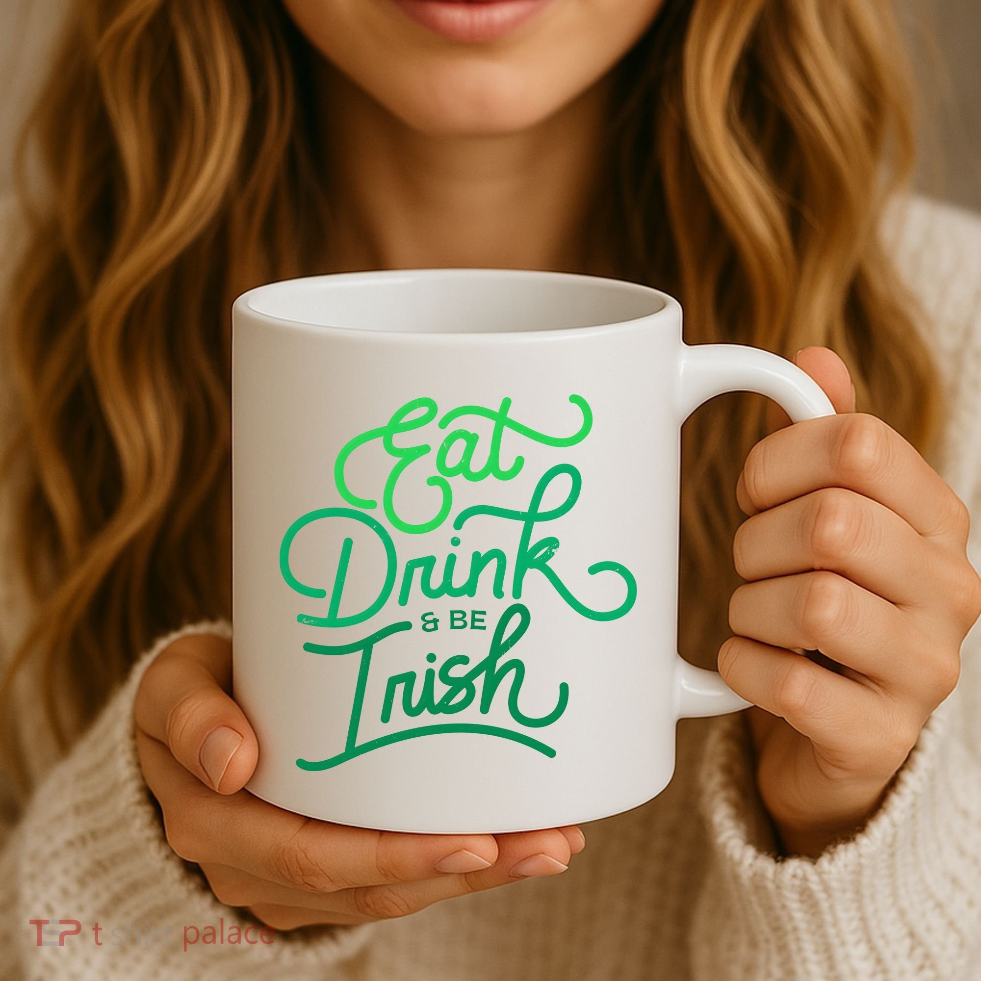 Eat Drink And Be Irish Festive St Patrick's Day Coffee Mug