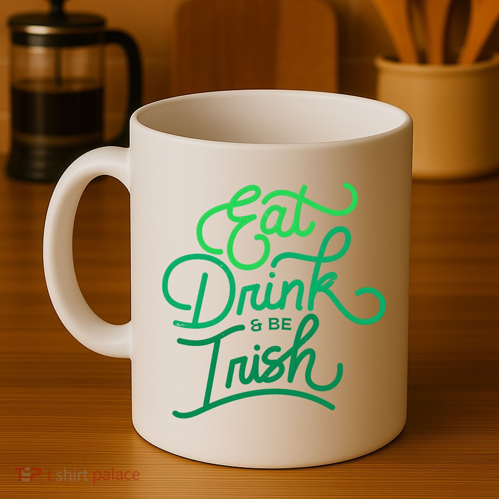 Eat Drink And Be Irish Festive St Patrick's Day Coffee Mug
