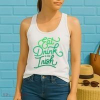 Eat Drink And Be Irish Festive St Patrick's Day Women's Tank Top thumb 2