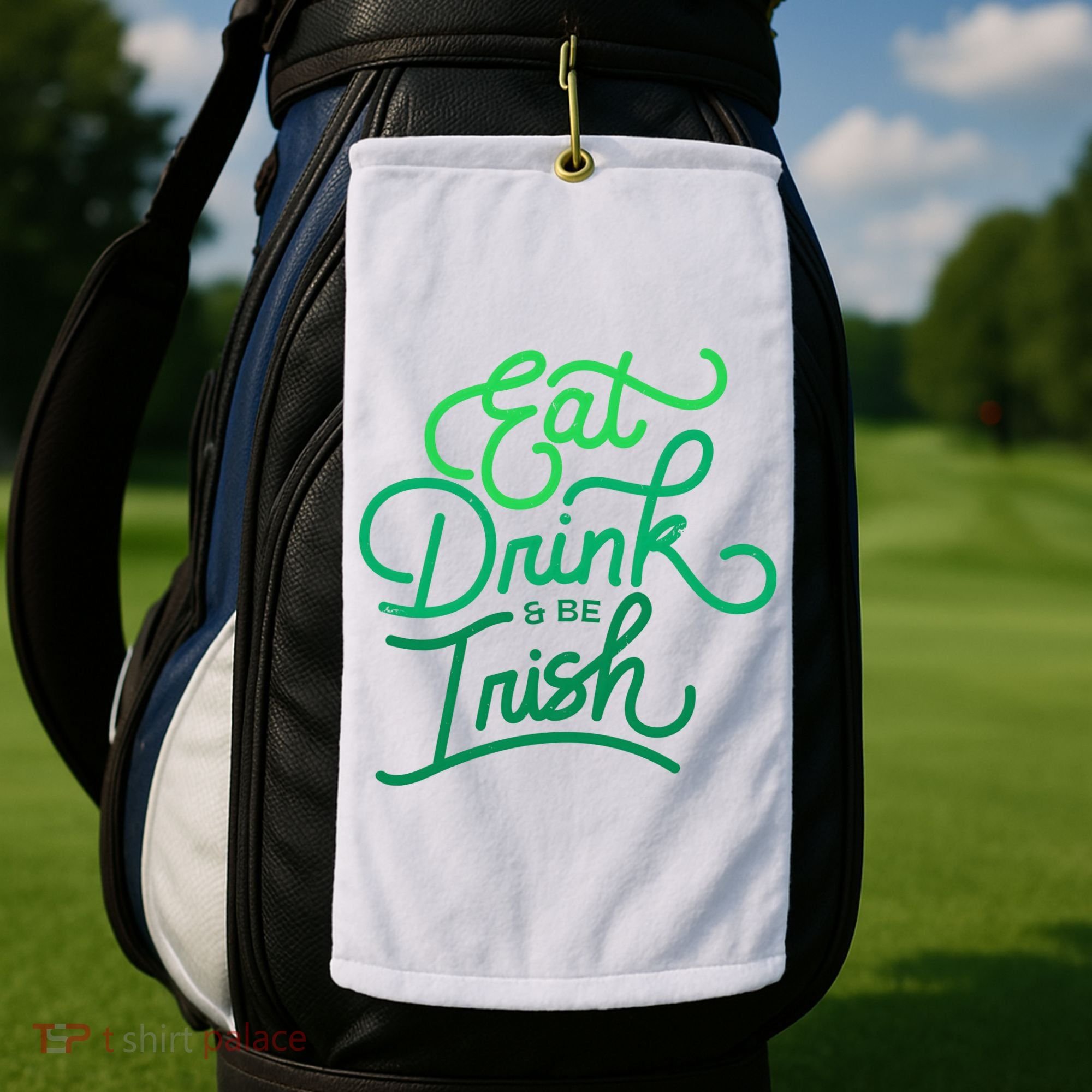 Eat Drink And Be Irish Festive St Patrick's Day Golf Towel