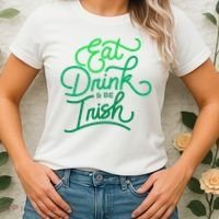Eat Drink And Be Irish Festive St Patrick's Day Women's T-Shirt thumb 2