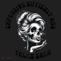 Expensive Difficult And Talks Back Messy Bun Mothers Day Women's Sweatshirt thumb 2