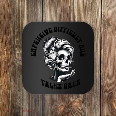 Expensive Difficult And Talks Back Messy Bun Mothers Day Coaster