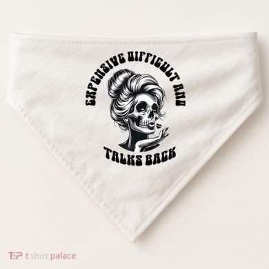 Expensive Difficult And Talks Back Messy Bun Mothers Day USA-Made Doggie Bandana