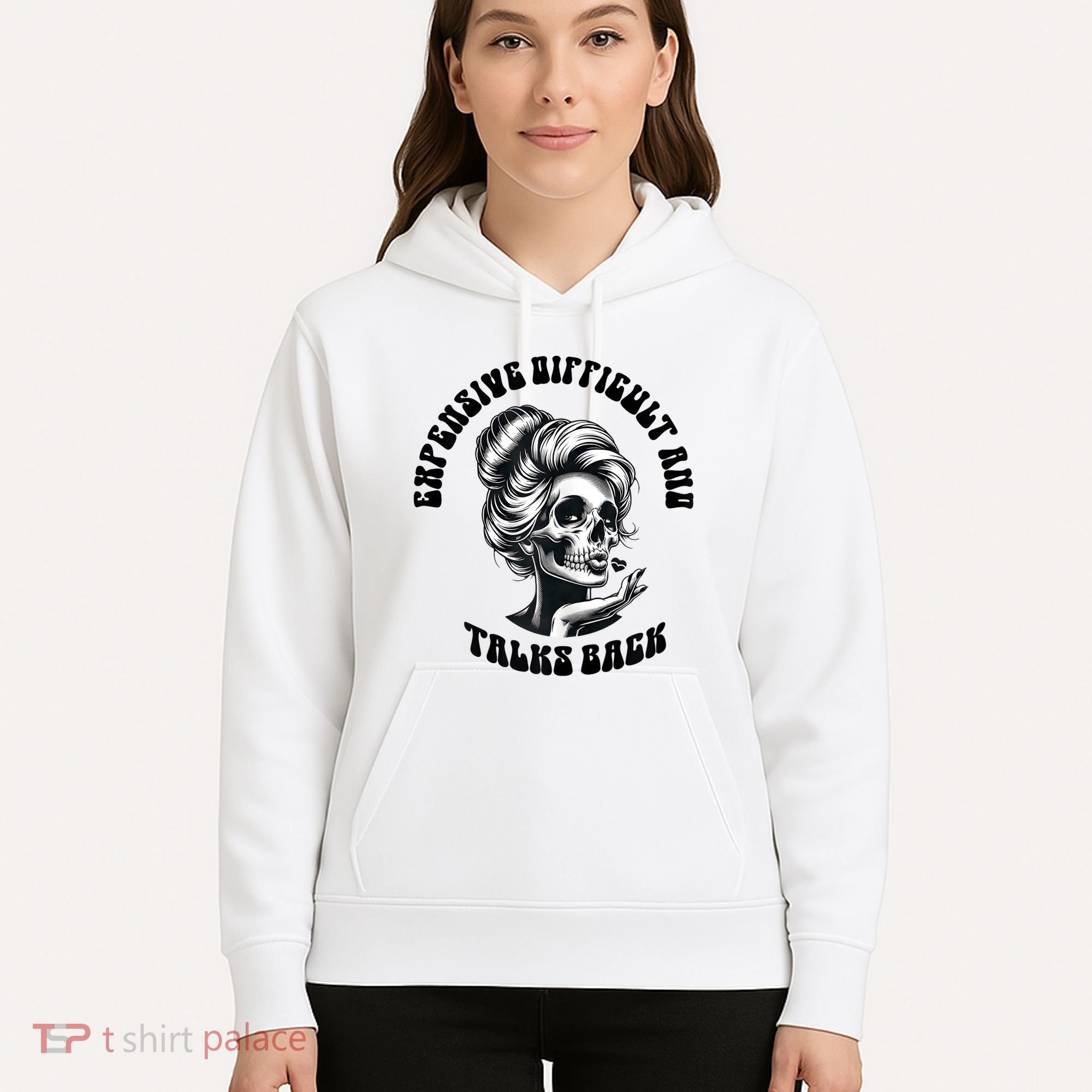 Expensive Difficult And Talks Back Messy Bun Mothers Day Hoodie