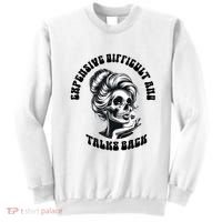 Expensive Difficult And Talks Back Messy Bun Mothers Day Sweatshirt thumb 0