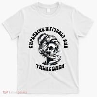 Expensive Difficult And Talks Back Messy Bun Mothers Day T-Shirt thumb 0