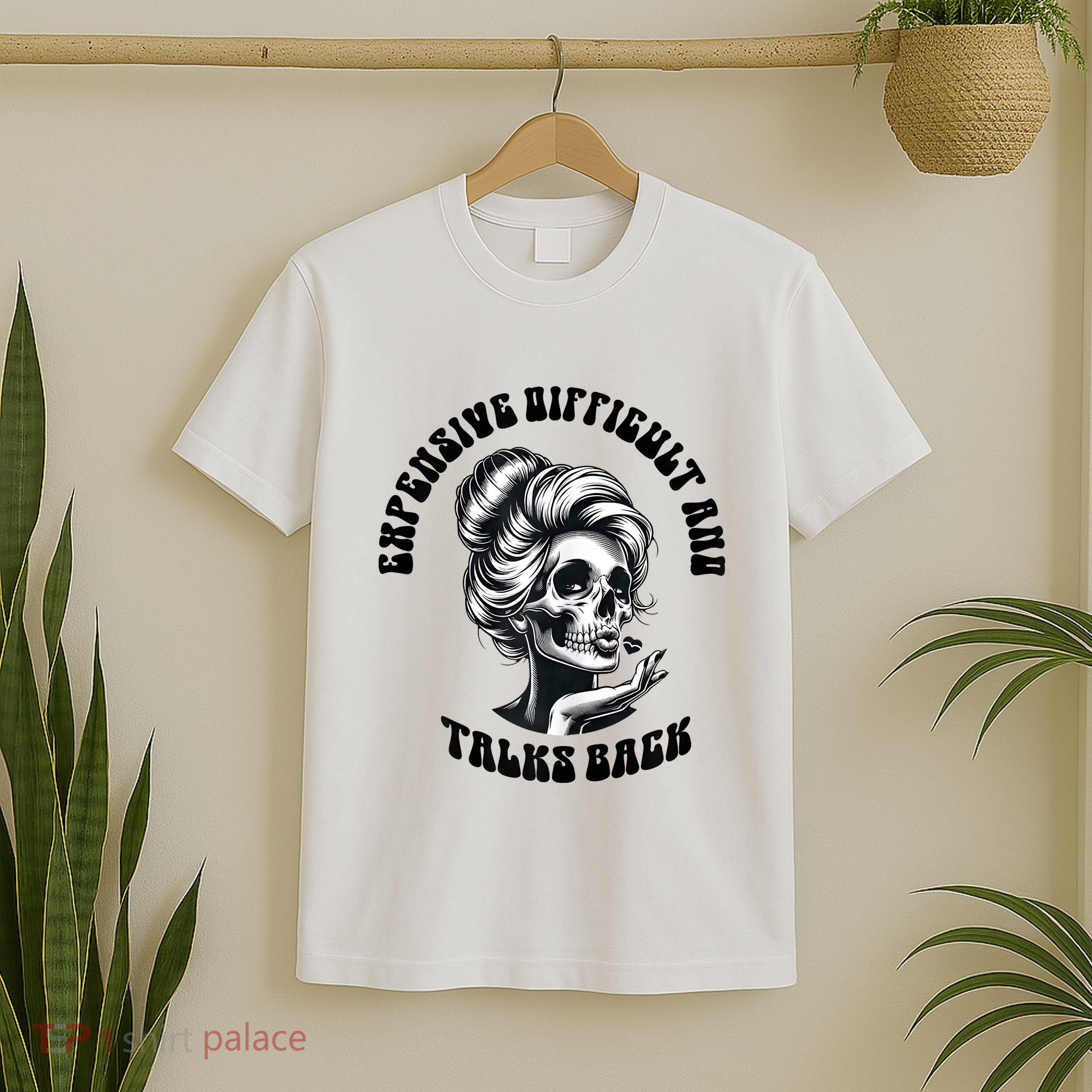 Expensive Difficult And Talks Back Messy Bun Mothers Day T-Shirt
