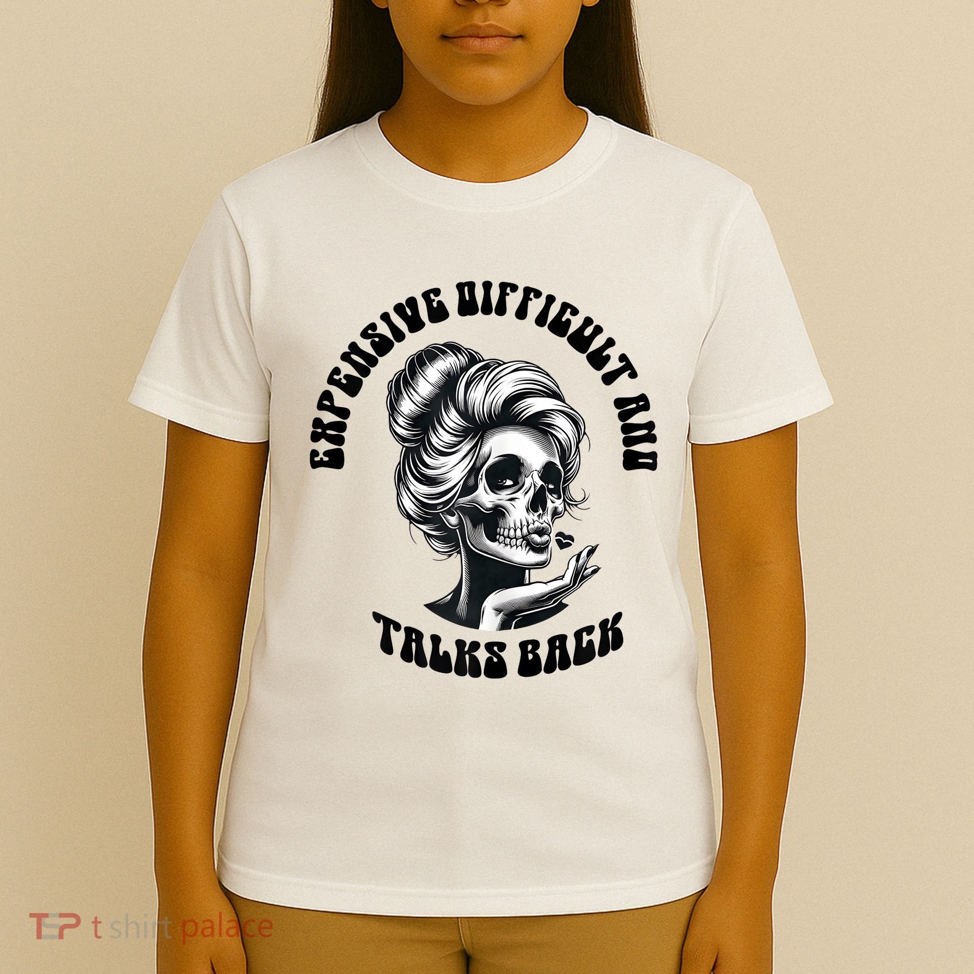 Expensive Difficult And Talks Back Messy Bun Mothers Day T-Shirt