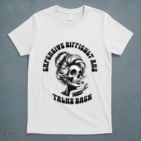 Expensive Difficult And Talks Back Messy Bun Mothers Day T-Shirt thumb 5