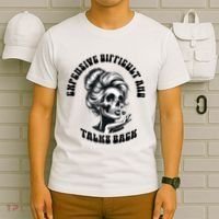 Expensive Difficult And Talks Back Messy Bun Mothers Day T-Shirt thumb 6