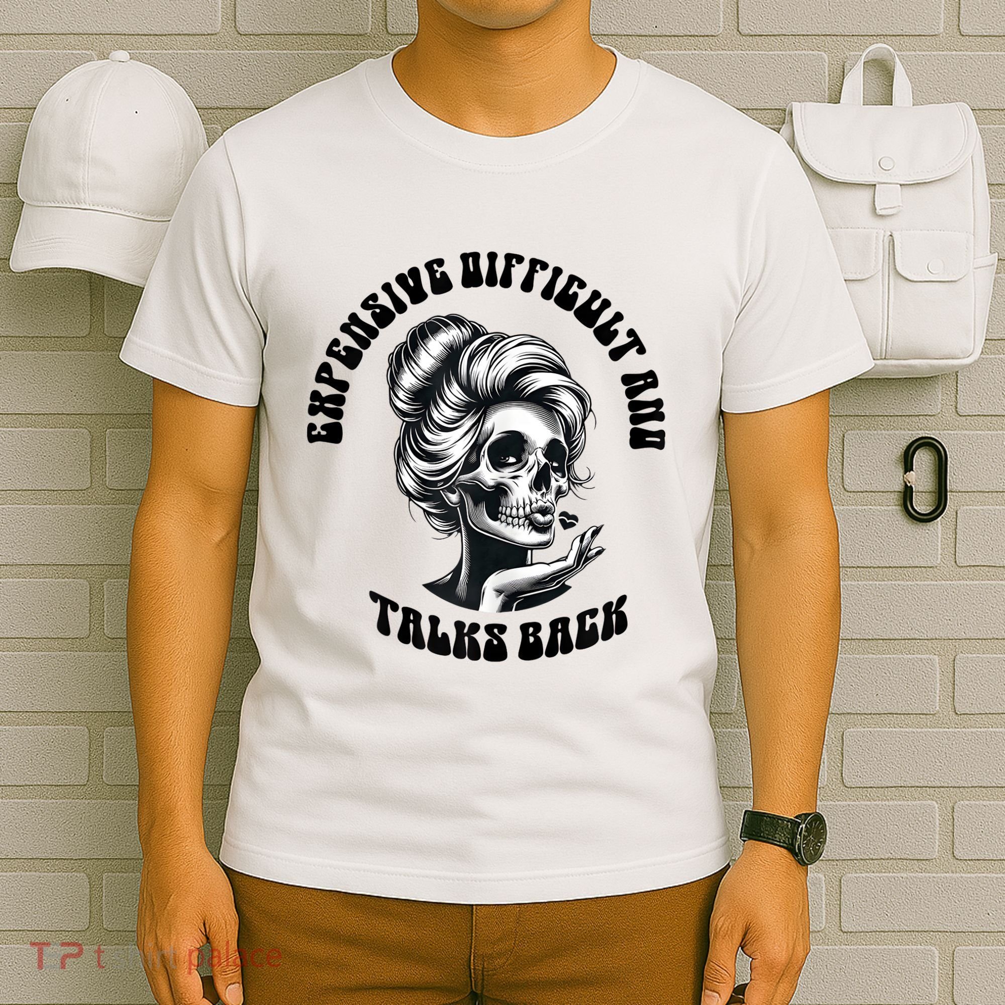 Expensive Difficult And Talks Back Messy Bun Mothers Day T-Shirt