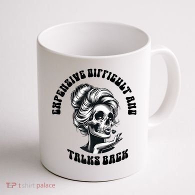 Expensive Difficult And Talks Back Messy Bun Mothers Day Coffee Mug back