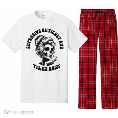 Expensive Difficult And Talks Back Messy Bun Mothers Day Pajama Set