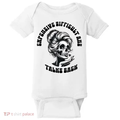 Expensive Difficult And Talks Back Messy Bun Mothers Day Baby Bodysuit