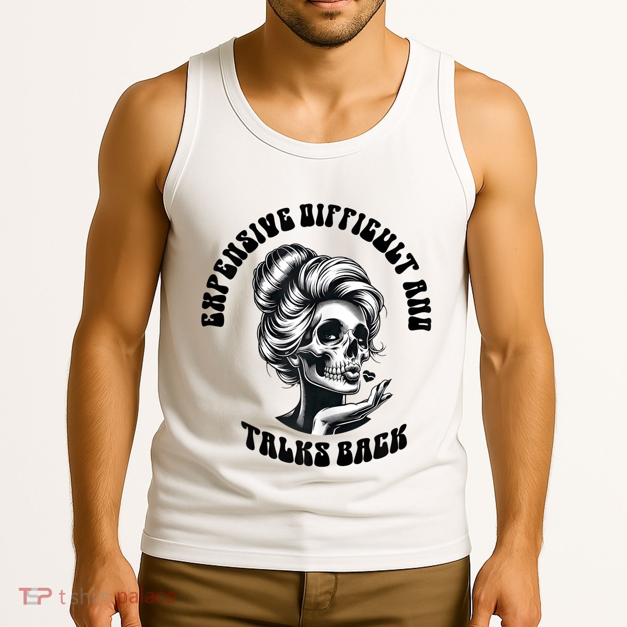 Expensive Difficult And Talks Back Messy Bun Mothers Day Tank Top
