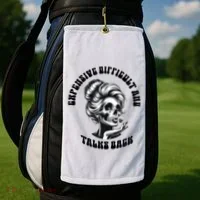 Expensive Difficult And Talks Back Messy Bun Mothers Day Golf Towel thumb 2