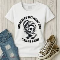 Expensive Difficult And Talks Back Messy Bun Mothers Day Women's T-Shirt thumb 3