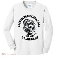 Expensive Difficult And Talks Back Messy Bun Mothers Day Kids Long Sleeve Shirt thumb 0